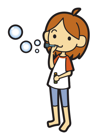 Girl blowing bubbles clipart
