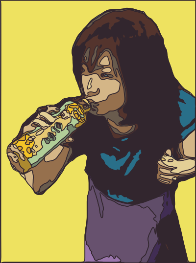 Girl Drinking clipart