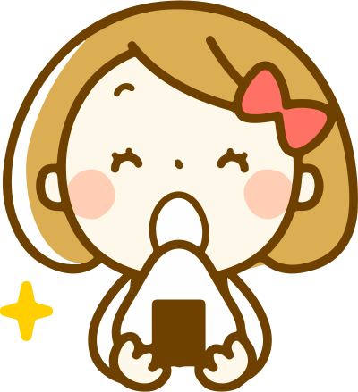 Girl eating onigiri clipart
