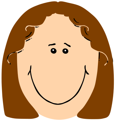 Girl face with brown hair clipart