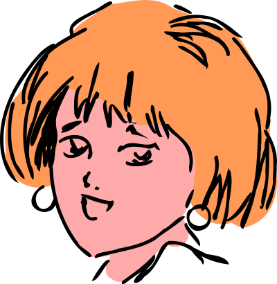 Girl from 1980s clipart