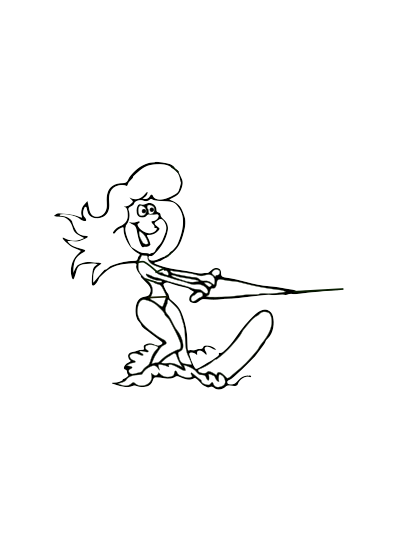 Girl in a bikini water skiing clipart