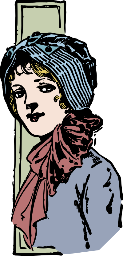 Girl in a Bonnet - Colour Remix clipart