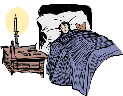 Girl in Bed - Colour Remix clipart