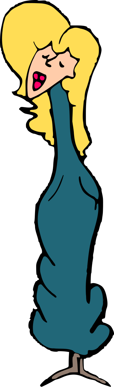 Girl In Blue Dress clipart
