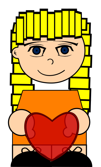 Girl in love clipart