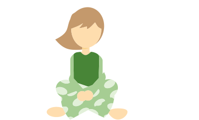 Girl In Pajamas Sitting Cross Legged clipart