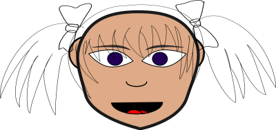 Girl in Pigtails clipart