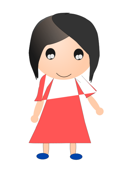 Girl in red dress clipart