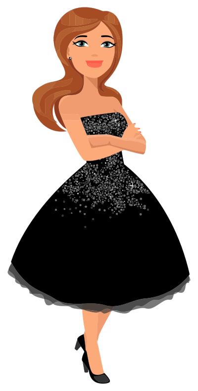 Girl In Shiny Dress clipart