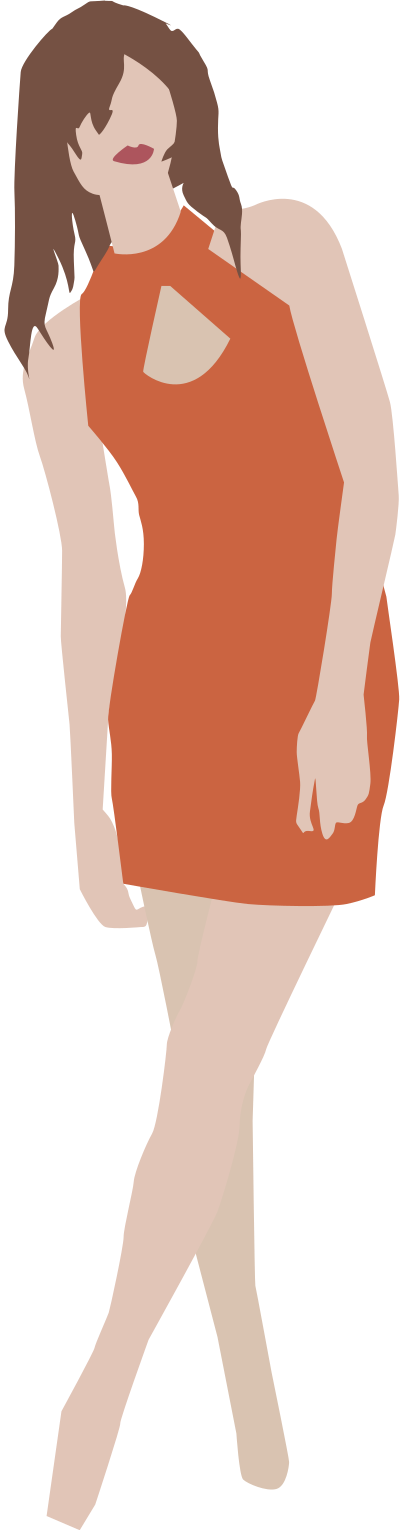 Girl in simple dress clipart