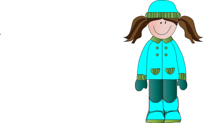 Girl in the winter clipart