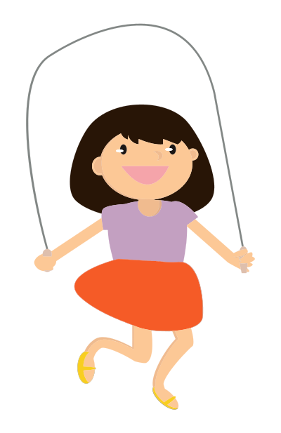Girl Jumping Rope clipart