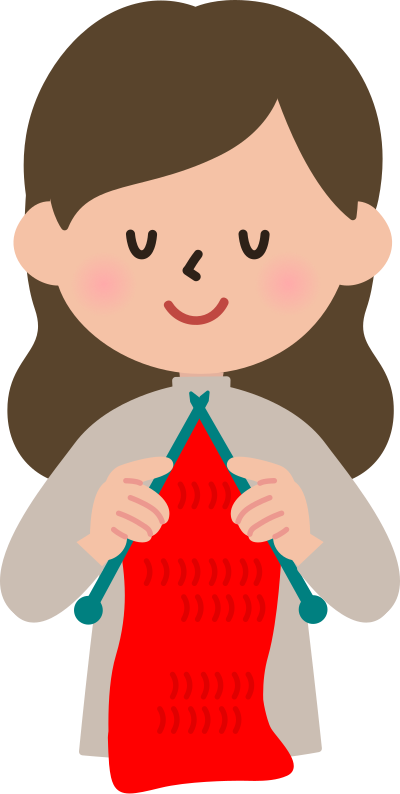Girl Knitting clipart