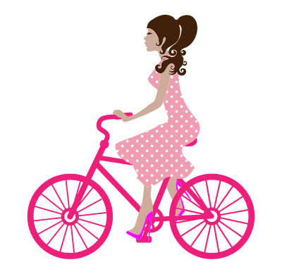 Girl On Bike clipart