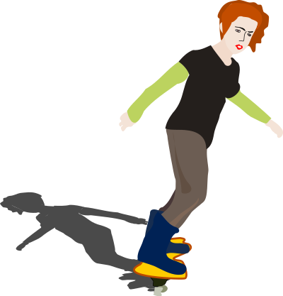 Girl on skateboard clipart