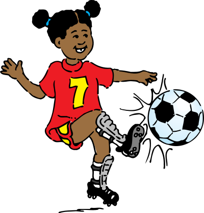 Girl playing soccer clipart