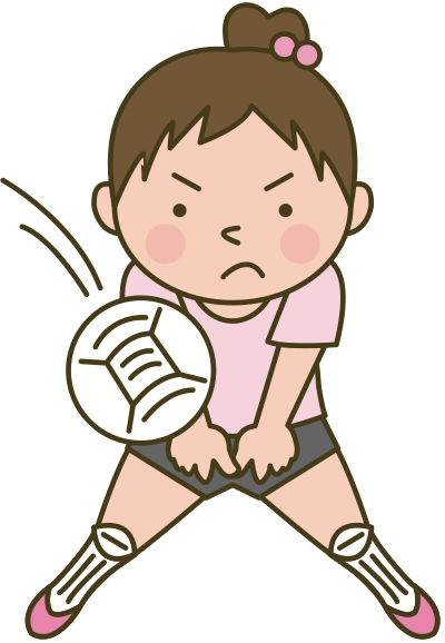 Girl playing volleyball clipart