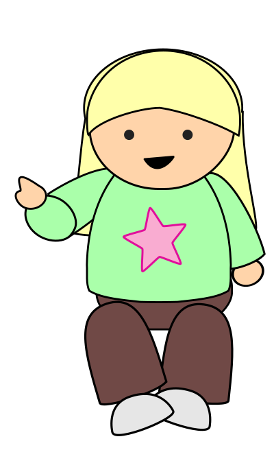 Girl Pointing clipart
