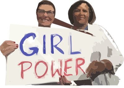 Girl power women's march protest clipart