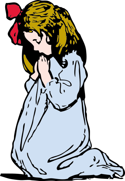 Girl praying clipart