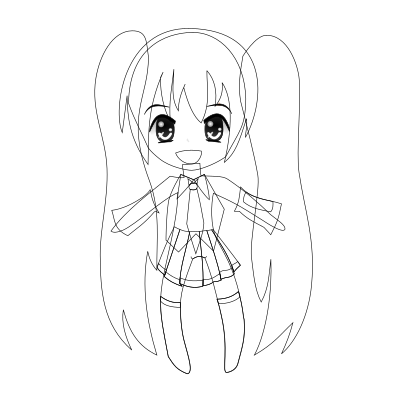 Girl remix color removed clipart