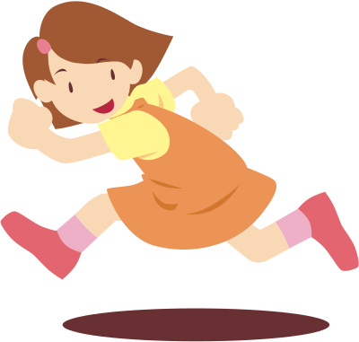 Girl running clipart