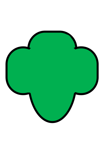 Girl scout trifoil with outline clipart