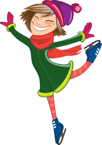 Girl Skating clipart