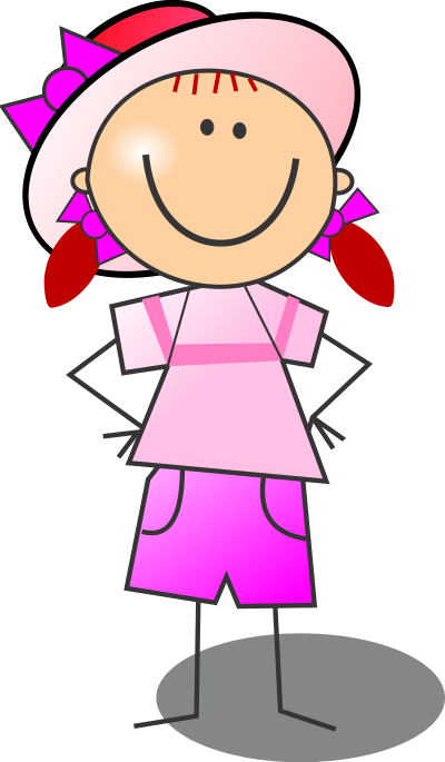 Girl Smiling Stick Figure clipart