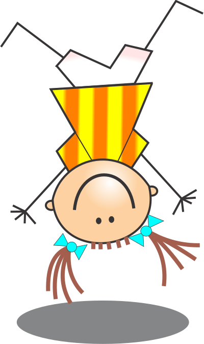 Girl Stick Figure Doing Handstand clipart