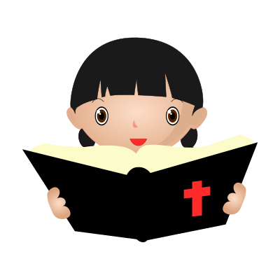 Girl Studying Bible clipart