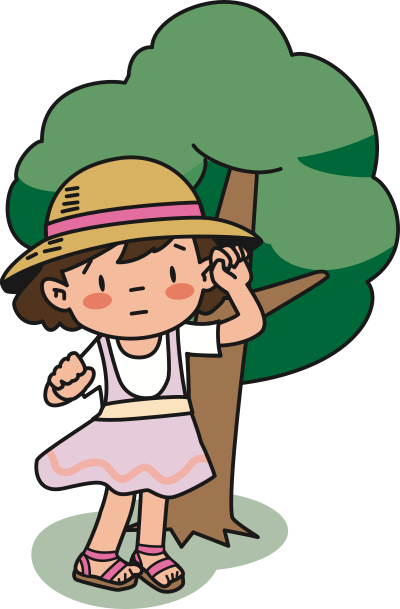 Girl under a tree (#1) clipart