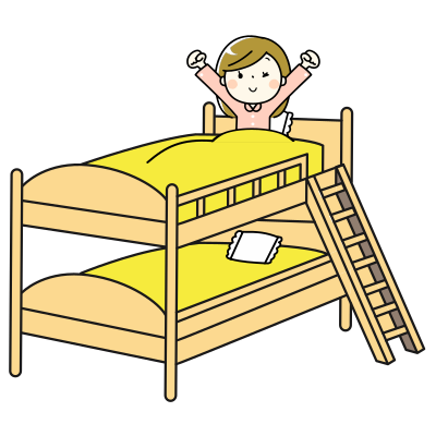 Girl Wakes Up in Bunk-bed clipart