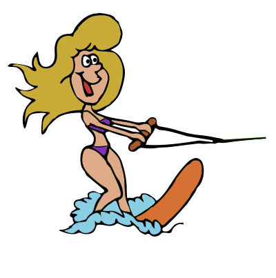 Girl Water Skiing - Colour Remix clipart