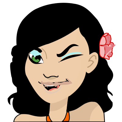 Girl-winking clipart