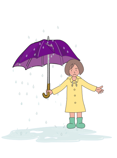 Girl with a Broken Umbrella clipart