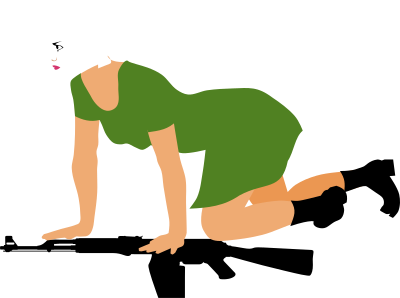 Girl with AK clipart