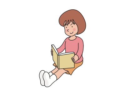 Girl with Book (#1) clipart