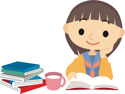 Girl with Book (#2) clipart