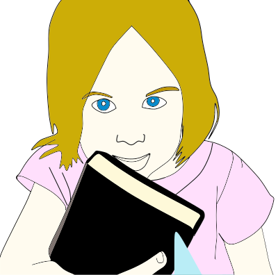 Girl With Book Portrait clipart