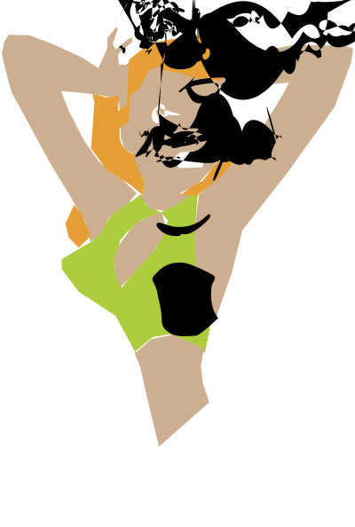 Girl with bow clipart