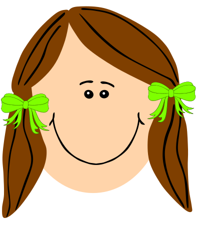Girl with brown long hair clipart