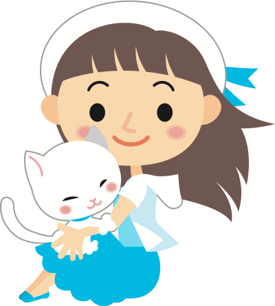 Girl with Cat clipart