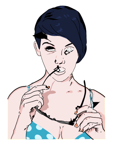 GIRL WITH GLASSES clipart