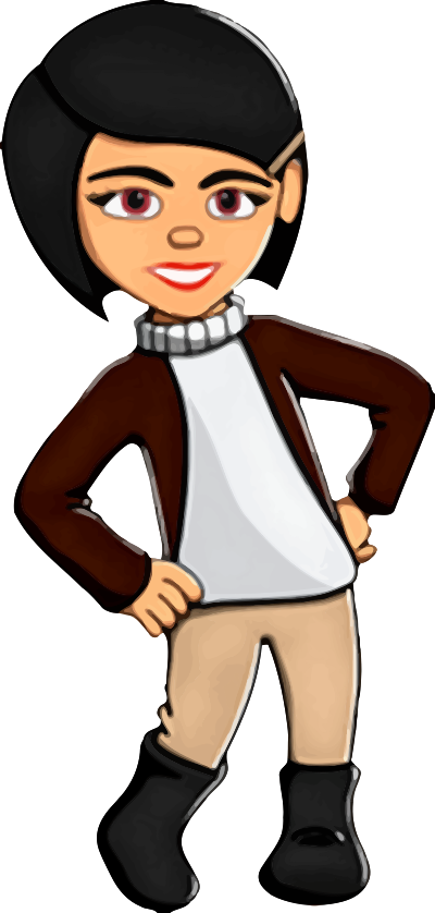 Girl with hands on hips 2 clipart