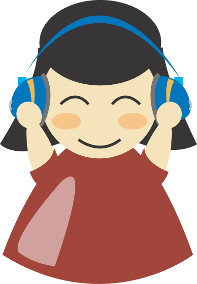 Girl with headphone4 clipart