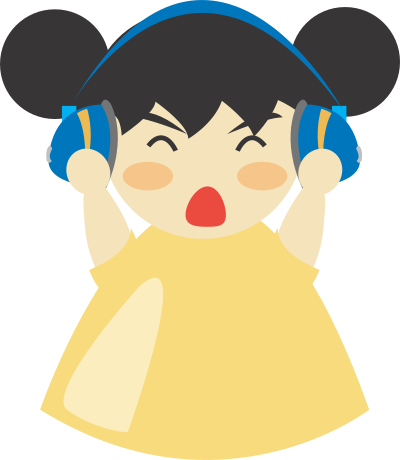 Girl with headphone5 clipart