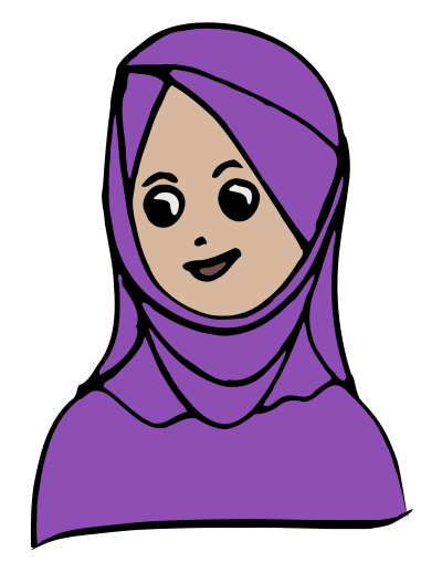 Girl with Headscarf Colour clipart