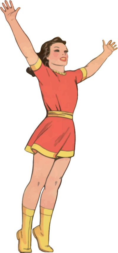 Girl with her hands in the air clipart
